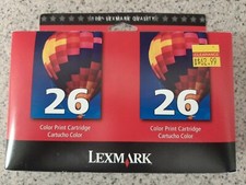 Lexmark Genuine 2-Pack #26 Color Print Ink Cartridges, Brand New, 🆓️ Shipping picture