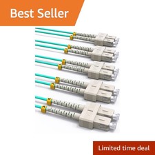 VANDESAIL Fiber Patch Cables, Aqua SC to SC 2m 5 Pack picture