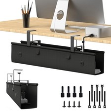 KIGJU Under Desk Cable Management Tray, 30inch NoDrill Cord Organizer with An... picture