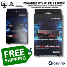 SAMSUNG 990 PRO 1TB 2TB 4TB Heatsink Gen4 NVMe SSD 7,450MB/s TLC Laptop PC PS5 picture