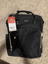 NWT LOVEVOOK Black Laptop Carry On Backpack with Gold Accents picture