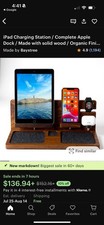 iPad Stand For Desk, Tablet Stand Holder, Extra Large Wood Phone Docking Station picture