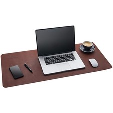Gallaway Leather Mat, Office Desk Pad, Large 36 x 17 Dark Brown, Desk Mats on of picture