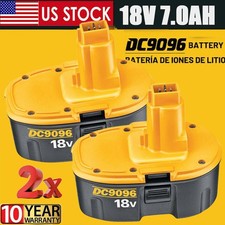 2Pack 18 Volt 7.0AH NI-MH Battery For Dewalt 18V DC9096-2 DC9098 DC9099 DC9096 picture