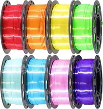 1.75mm Silk Shiny PLA 3D Printer Filament 8 Bright Colors Bundle: Silk picture