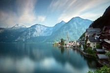 Landscape church mountains village alps nature calm Custom Gaming Mat Desk picture
