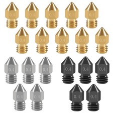 20PCS 3D Printer Hardened Steel +Stainless Steel +Brass Extruder Nozzle MK8 N... picture