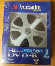 NEW Factory Sealed Verbatim 3 Pack DVD+ Recordable 4.7GB/Go 120 Min. 1x-4x Speed picture