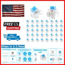 Pre-Lubricated 3-PIN Blue Keyboard Switches - 50 Count for Gaming & Typing picture