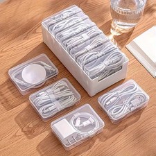 Data Cable Storage Box Charger Organizer Winder Desktop Cable Management picture