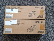 Xerox Yellow Toner Cartridge Phaser 6128MFP 106R01454 CT201259 New 2 Qty picture