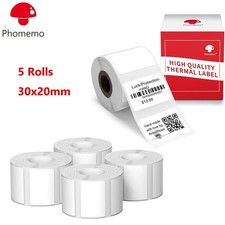 5 Rolls 30*20mm Sticker Label Adhesive Tag Paper for Phomemo M110 M220 Printer picture