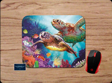 SEA TURTLES COLORFUL UNDERWATER LANDSCAPE CUSTOM MOUSE PAD DESK MAT HOME OFFICE picture