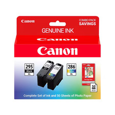 Canon PG-295XL/CL-286XL Black/Tri-Color High Yield Ink Cartridge Paper Bundle picture