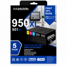 950XL 2BK 951XL 3PK BK/C/M/Y Ink Cartridge Set OfficeJet Pro 8600 8610 8620 8630 picture