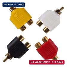4 Pcs RCA Y Splitter Plug Adapter 2 Female to 1 Male for Audio Video Av Tv Cable picture