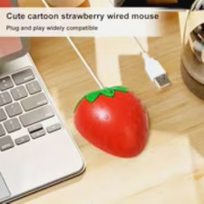 Ergofriendly, Charming Red Mouse and Pink Strawberry Wired Mouse - USB Interface picture