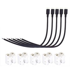 ELNONE 5Pack USB C Male to 2 Pin Pigtail Wire Power 25 centimeters, Black picture