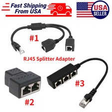 RJ45 Splitter Adapter 1 to 2/3 Ways CAT 7 6 5 LAN Ethernet Cable Connector picture