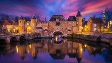 Landscape architecture castle clouds water reflection Custom Gaming Mat Desk picture
