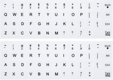 (2PCS Pack) English Keyboard Stickers, Universal Keyboard Replacement Letters... picture
