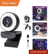 Ultra 4K Webcam with Built-in Light & Auto Focus for Professional Streaming picture