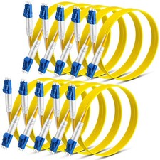 10 PCS 2m 6.56ft LC Single Mode Fiber Patch Cable Bulk OS2 Duplex SMF Yellow picture