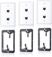 3 Pack Cat7 Ethernet Wall Plate, 2-Port RJ45 Keystone Jack Shielded Coupler picture