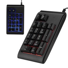 Numeric Keypad with 3-Color Backlight, USB Wired Mini 19 Key Number Pad Backl... picture