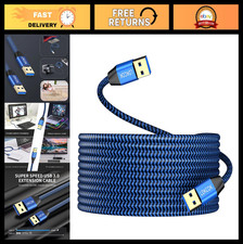 20FT USB 3.0 Male to Male Braided Cable - Durable Data Transfer for Laptop, TV, picture