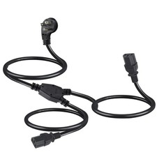 3 FT NEMA 515P To 2X IEC60320 C13 16AWG AC Computer Power Cord Splitter Cable picture