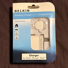 Belkin Rotating Apple 30 Pin ChargeSync Watt Wall Charger for *iPod/iPhone/iPad* picture