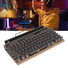 Vintage Retro Typewriter Mechanical Keyboard Wireless Bluetooth RGB Blue Switch picture