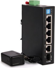 Industrial 6P Ethernet Switch w/Industrial DIN-Rail 1 SFP Port 12Gbps Capacity picture