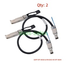 2PCS 0.5m QSFP SFF-8436 to SFF-8644 MiniSAS HD SAS 3.0 12Gbps External Cable NEW picture