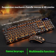 KM320 Waterproof Luminous Gaming Keyboard & Mouse Set Backlit RGB picture
