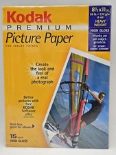 New Kodak Premium High Gloss 8.5 x 11 Photo Paper for Ink Jet Printer 15 Sheets picture