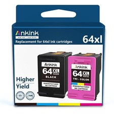 Ankink 64XL Black Color Combo Replacement for HP 64 XL Ink Cartridge HP64 Env... picture