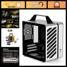 Compact Mini ITX PC Case with Handle - Silver, Lightweight, Stylish Design picture