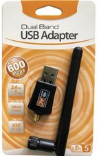 Lot of 600Mbps Wireless USB WiFi Adapter Dongle Dual Band 2.4/5GHz With Antenna picture