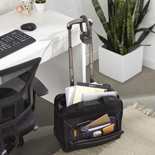 Amazon Basics Rolling Wheeled Laptop Bag, 15.6 in, Black, Sturdy with Compart... picture