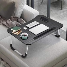 Laptop Tray Lap Desk Stand Foldable Bed Table Notebook Tray Cup Slot Adjustable picture