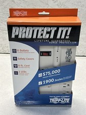 TRIPP-LITE TLP808 8-OUTLET SURGE PROTECTOR 1900 JOULES 8ft CORD WHITE-OPEN BOX picture