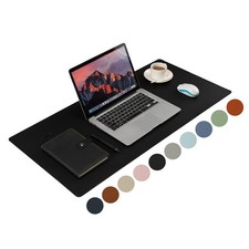 Leather Desk Pad,36x17 inch Large Pad,Waterproof Non-Slip Writing Desk Blotte... picture