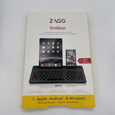 NEW ZAGG Limitless Full-Size Universal Bluetooth Keyboard - Black - Open Box picture