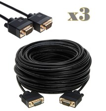 3-Pack - 50ft SVGA/VGA Male/Male Cable - PC Monitor Projector CCTV Display Cord picture