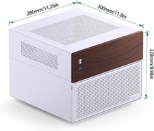 Stylish Micro ATX Jonsbo N4 NAS Chassis, 8-Bays in White & Walnut Finish picture