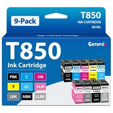 9 Pack T850 Ink Cartridge Set for Epson SureColor P800 (T8501-T8509) picture