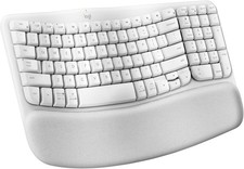 Logitech Wave Keys Wireless Ergonomic Keyboard with Cushioned Palm Rest - White picture