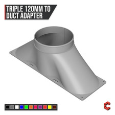 Triple 120mm Fan Duct Adapter 3 4 5 6 7 8 Inch PC Exhaust Server Sim Racing picture